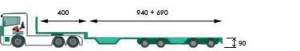 4 axles semi-trailer with holes extensible